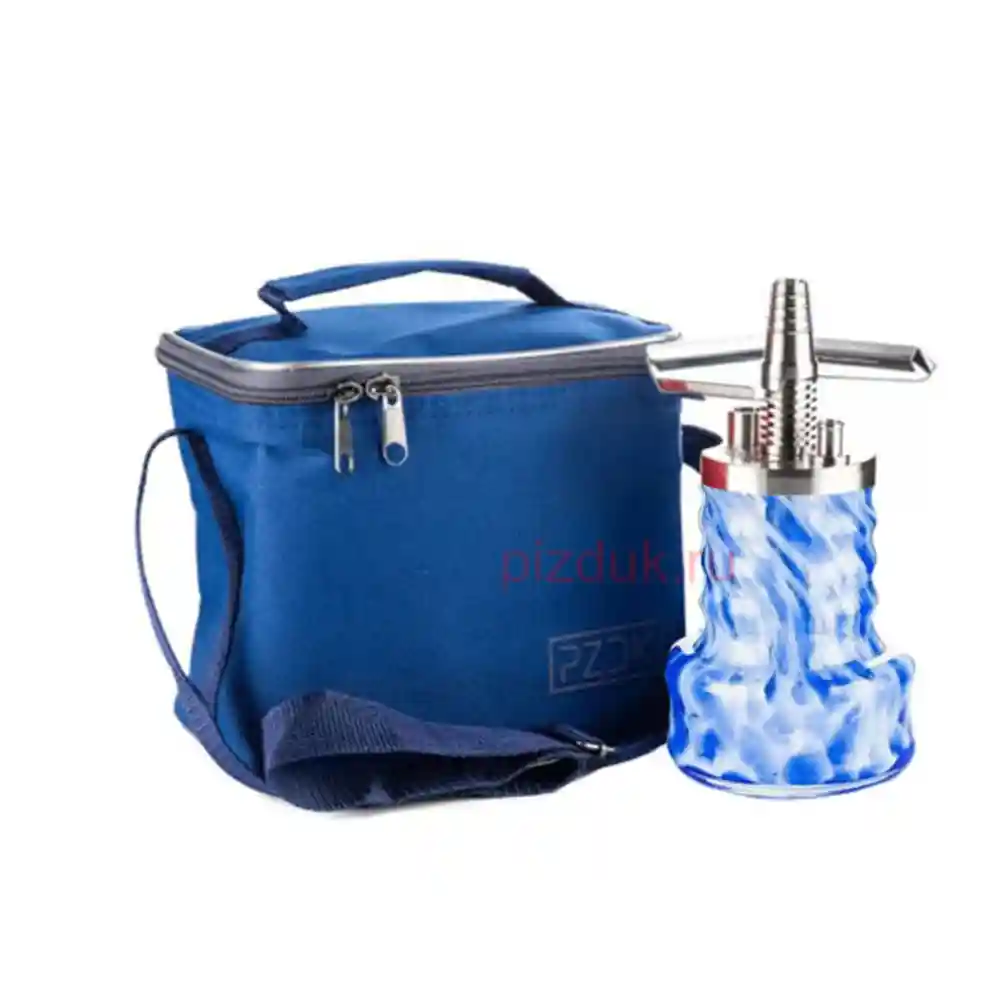 Кальян Pizduk Pro (Синяя сумка, бело-синяя колба)