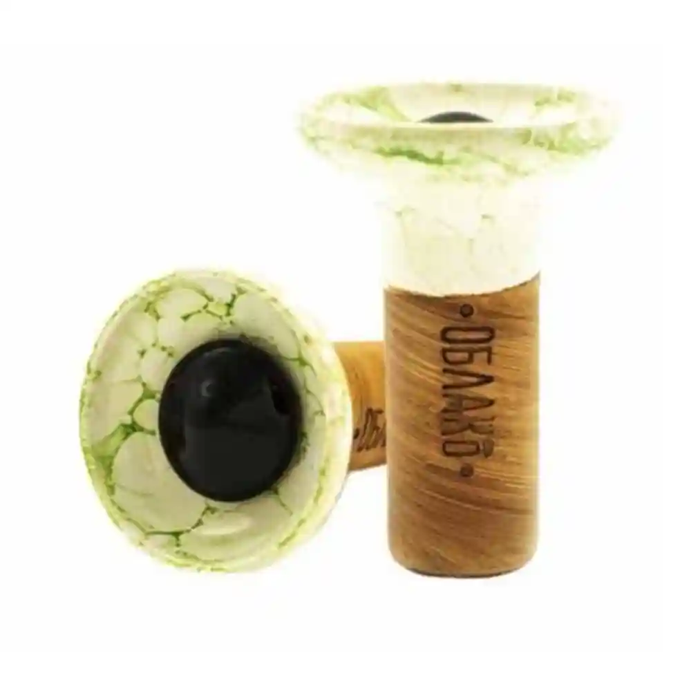 Чаша Oblako Flow black on white-green marble