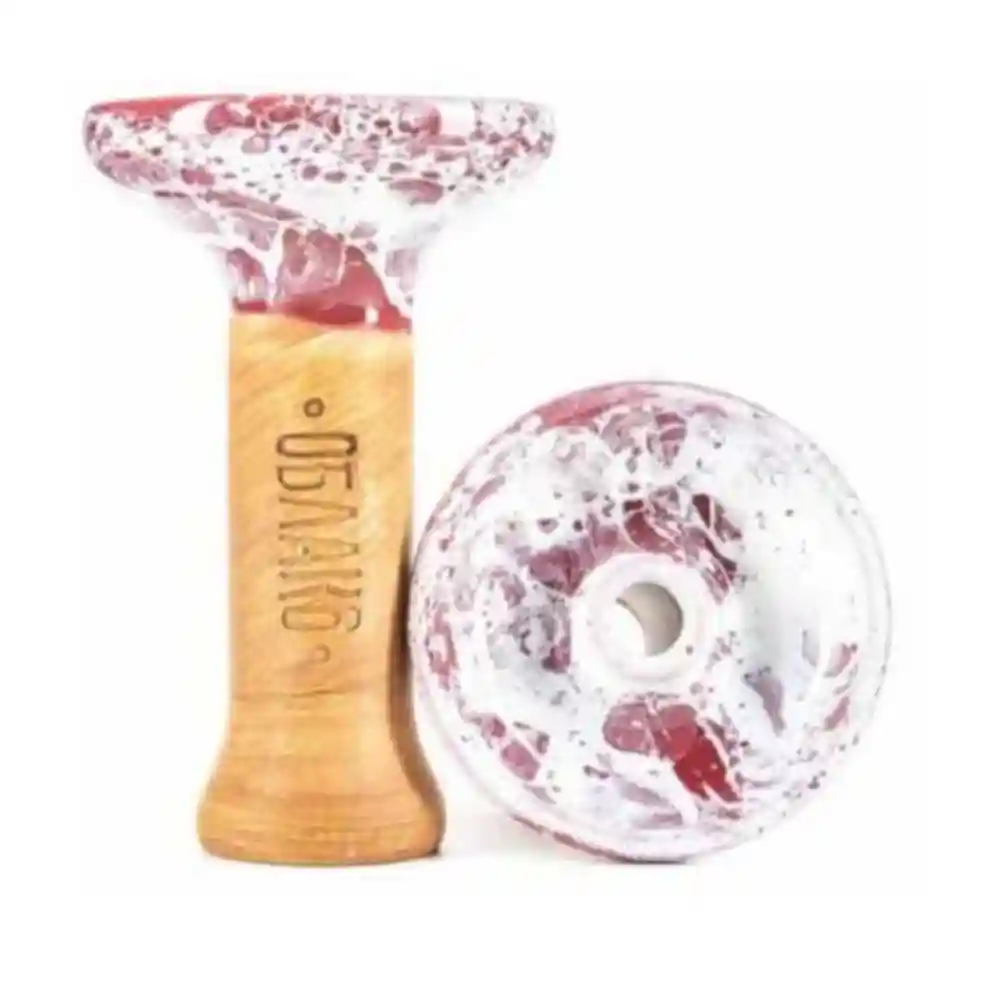 Чаша Oblako Phunnel M Glaze Top (бело-бордовый мрамор)