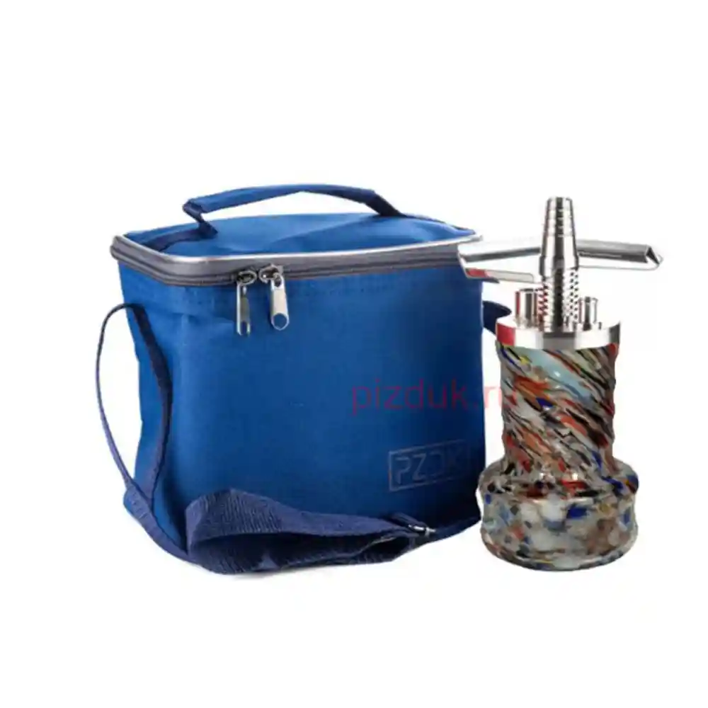 Кальян Pizduk Pro (Синяя сумка, цветная колба)