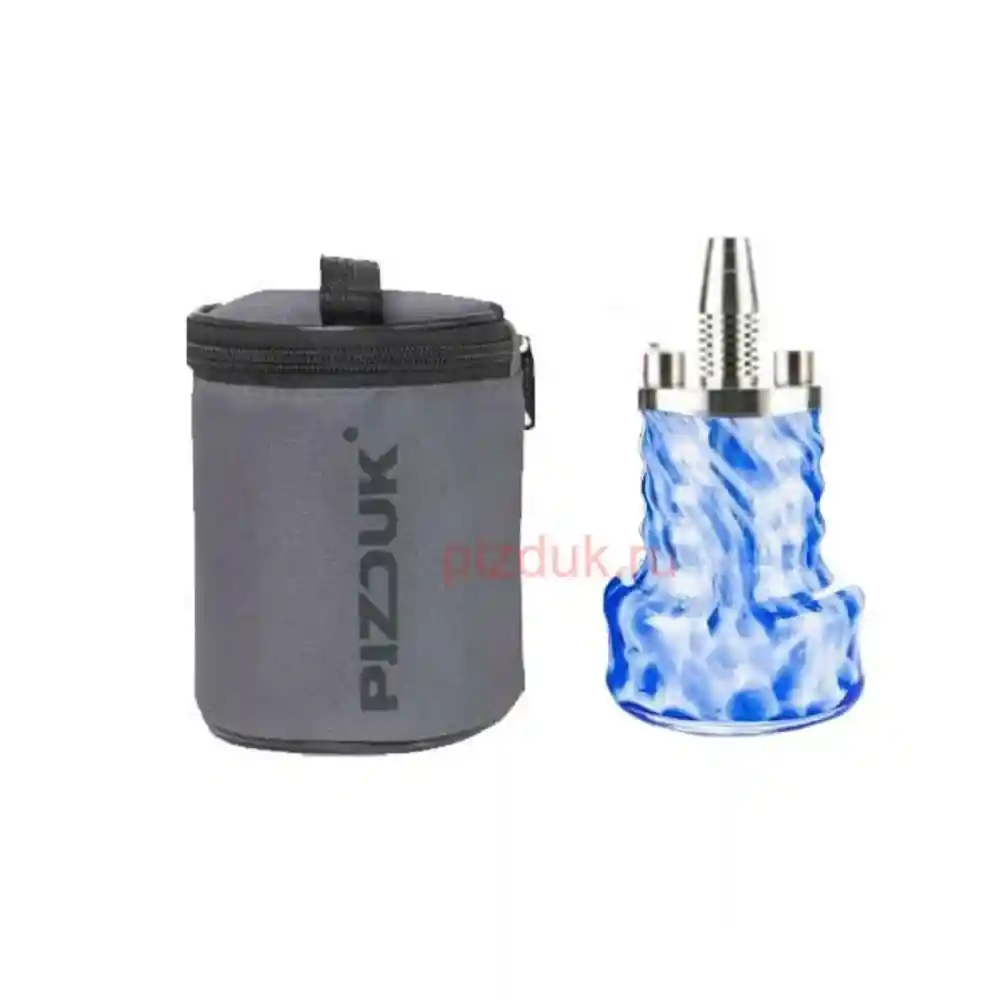 Кальян Pizduk Hookah (Серая сумка, бело-синяя колба)