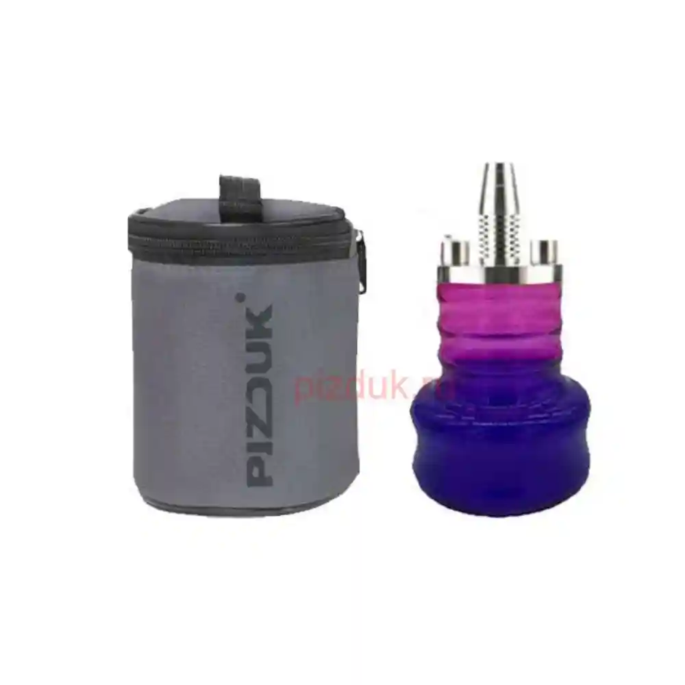 Кальян Pizduk Hookah (Серая сумка, фиолетово-розовая колба)