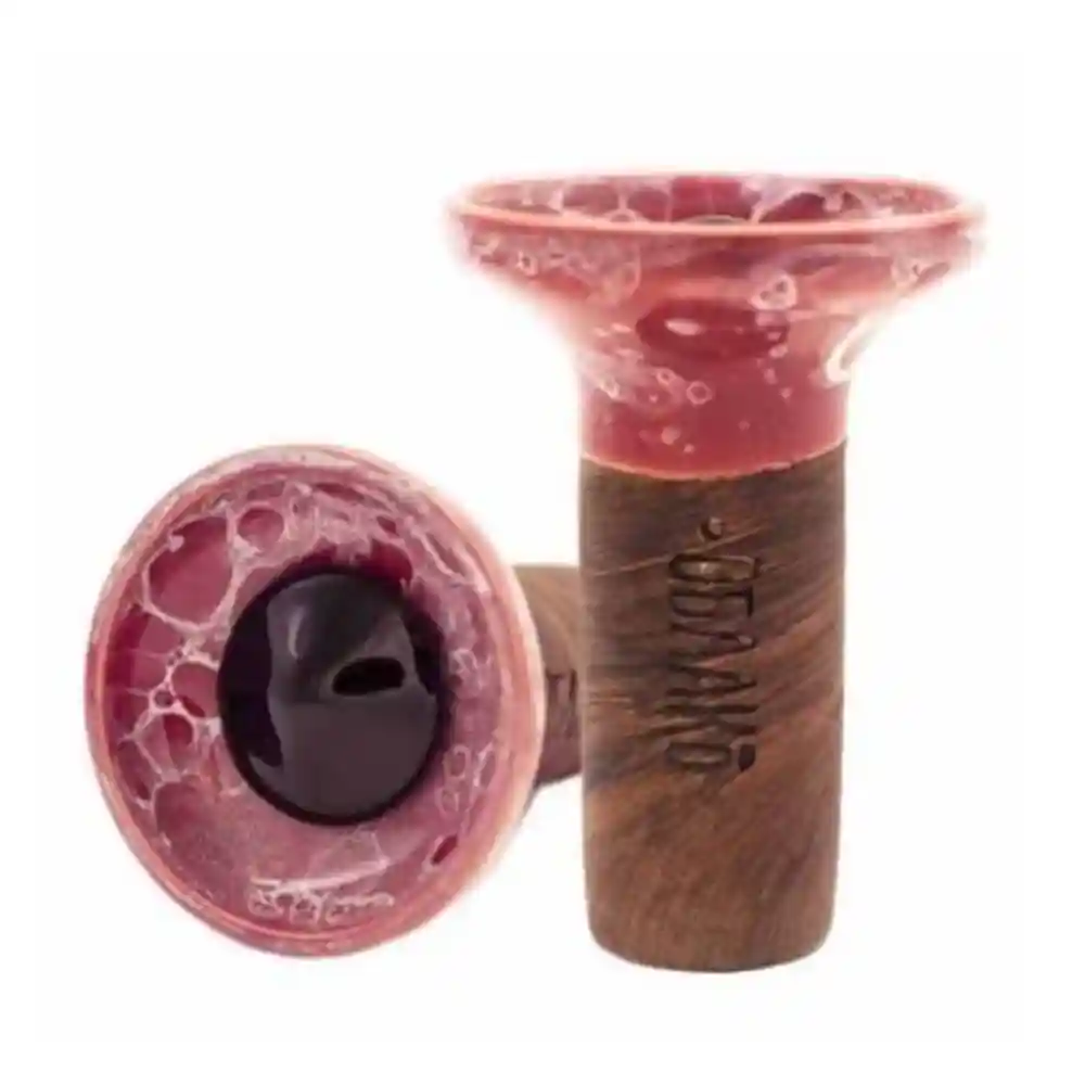 Чаша Oblako Flow black on crimson marble