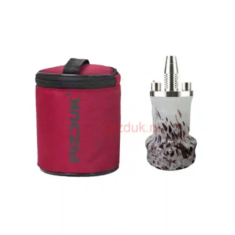 Кальян Pizduk Hookah (Бордовая сумка, бело-марганцевая колба)