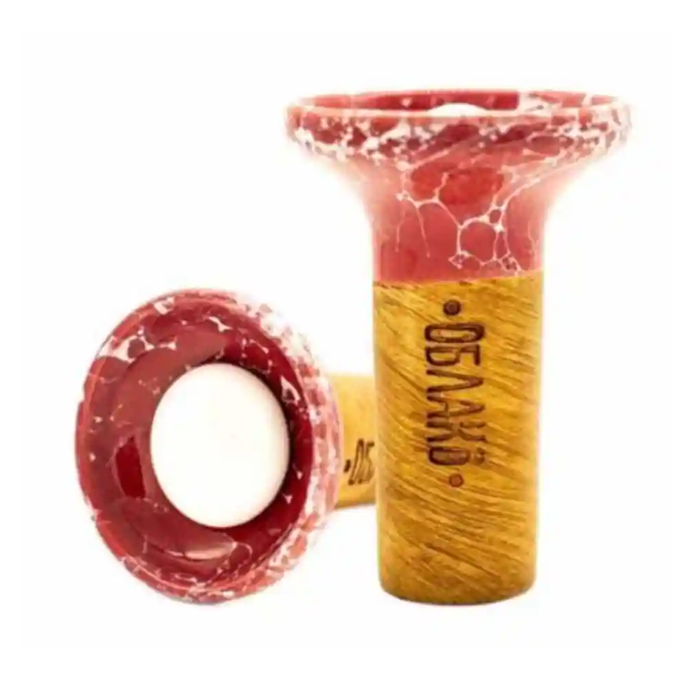 Чаша Oblako Flow white on crimson marble