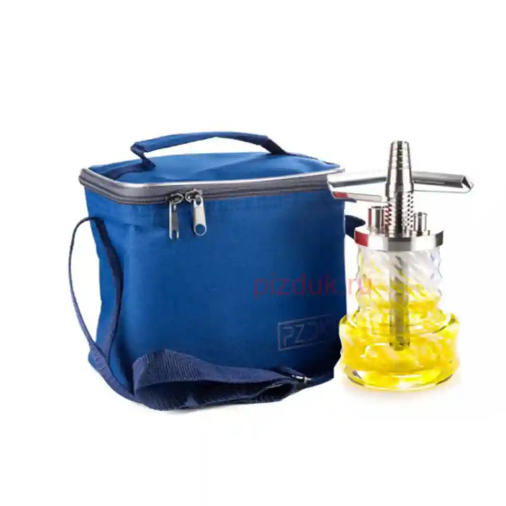 Кальян Pizduk Pro (Синяя сумка, бело-жёлтая колба)