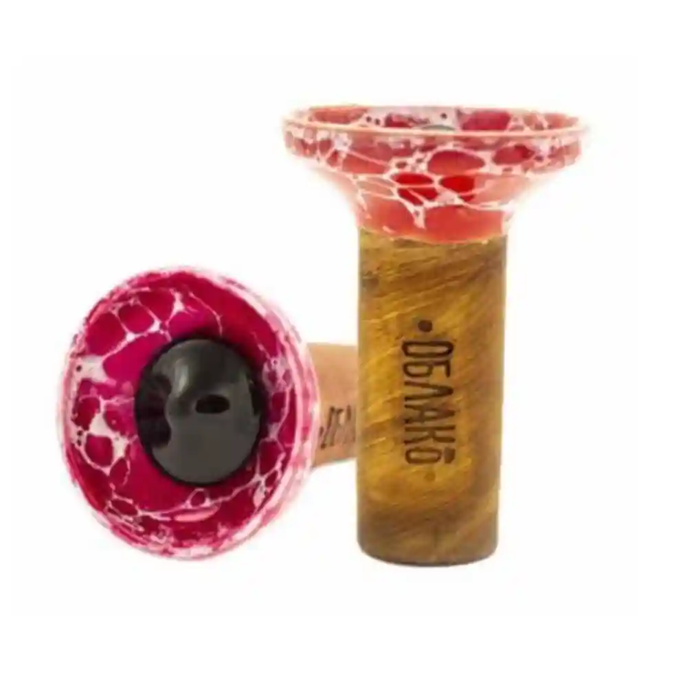 Чаша Oblako Flow black on red-white marble