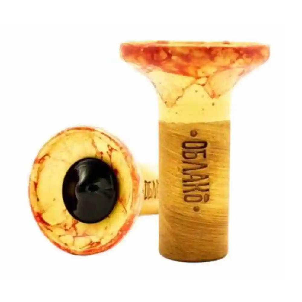 Чаша Oblako Flow black on sand-red marble