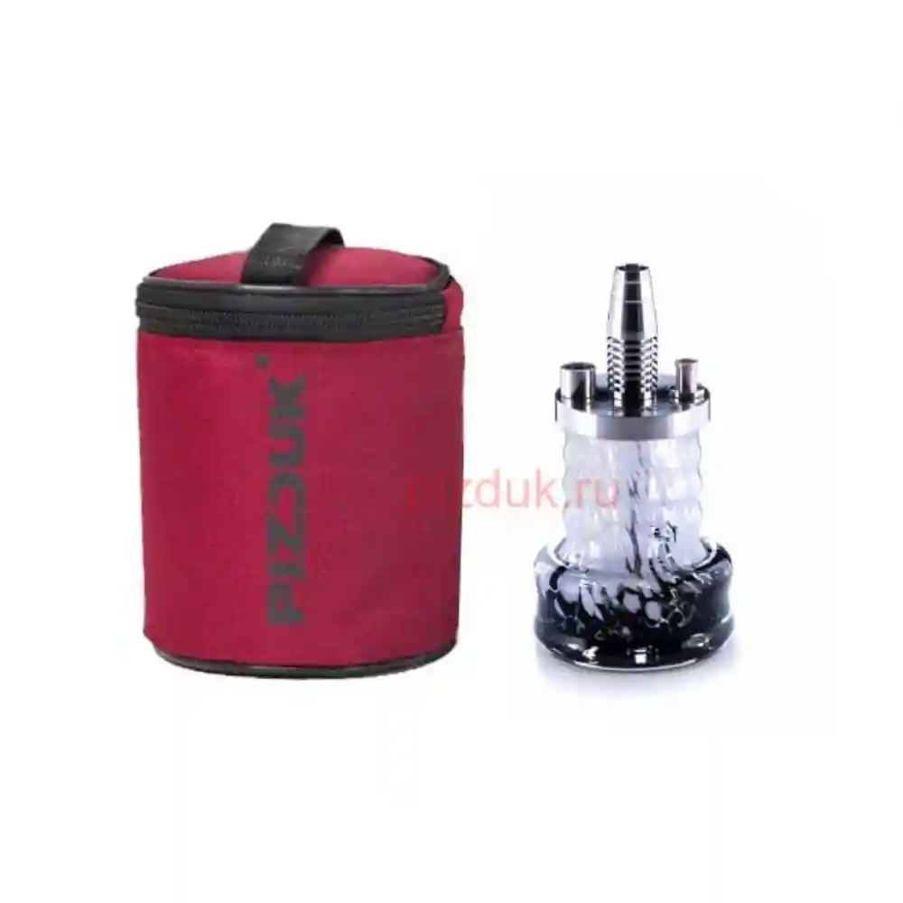 Кальян Pizduk Hookah (Бордовая сумка, бело-черная колба)