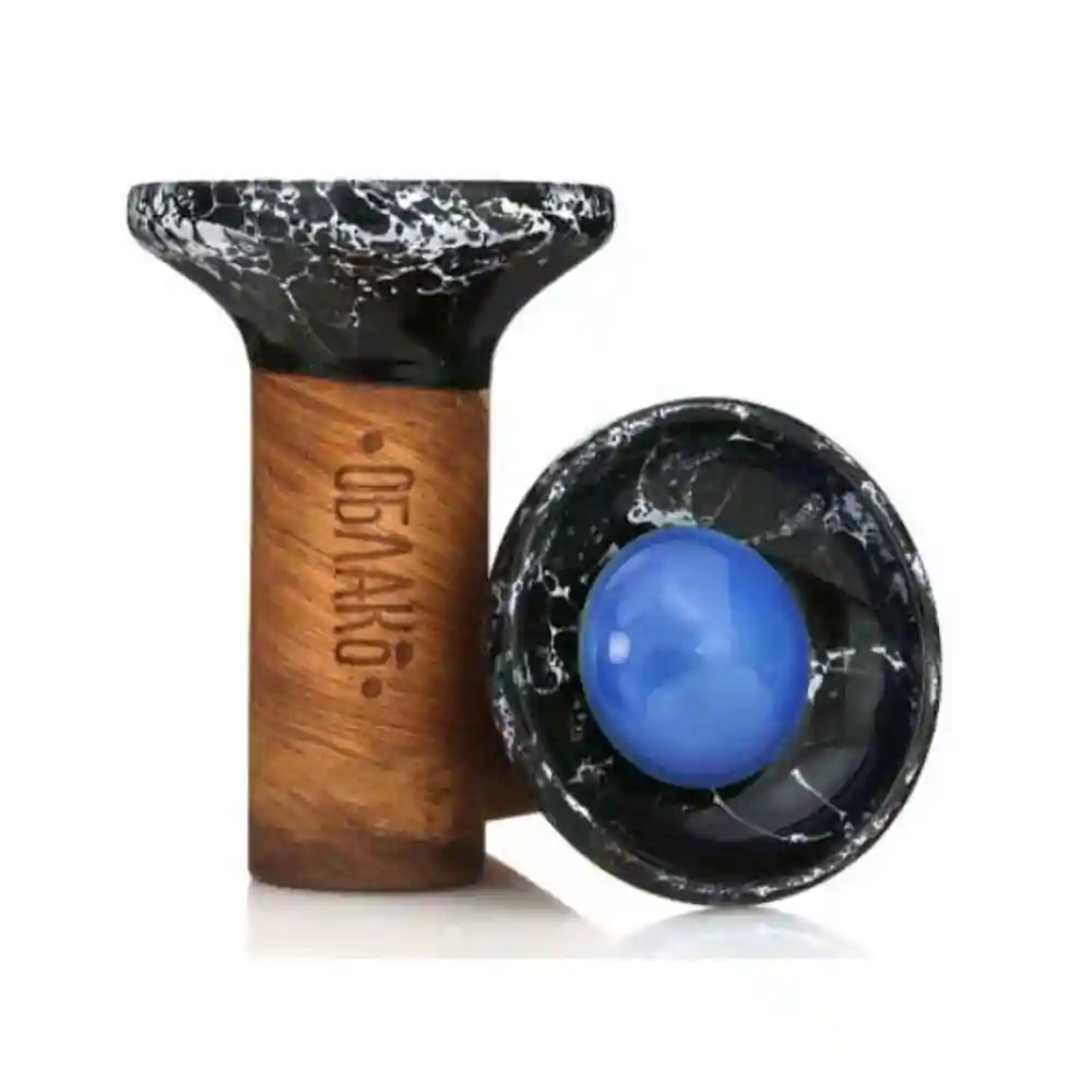 Чаша Oblako Flow blue on black marble