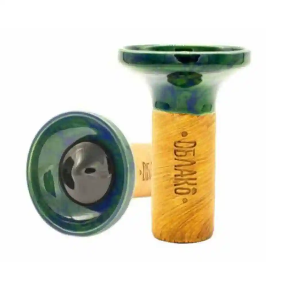 Чаша Oblako Flow black on green-blue marble