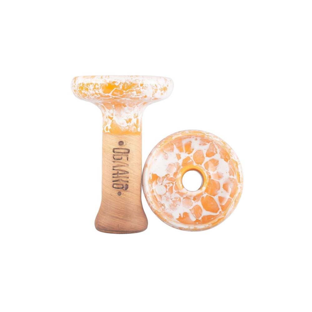 Чаша Oblako Phunnel L Glaze Top #83 (оранжево-белый мрамор)