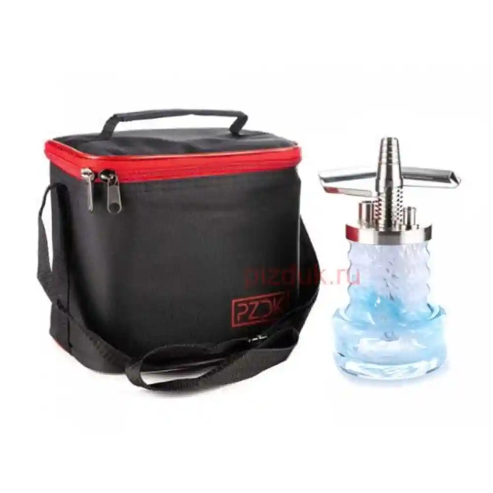 Кальян Pizduk Pro (Черная сумка, бело-голубая колба)