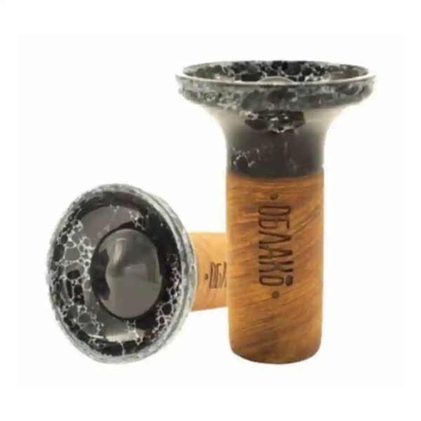 Чаша Oblako Flow black on black-white marble