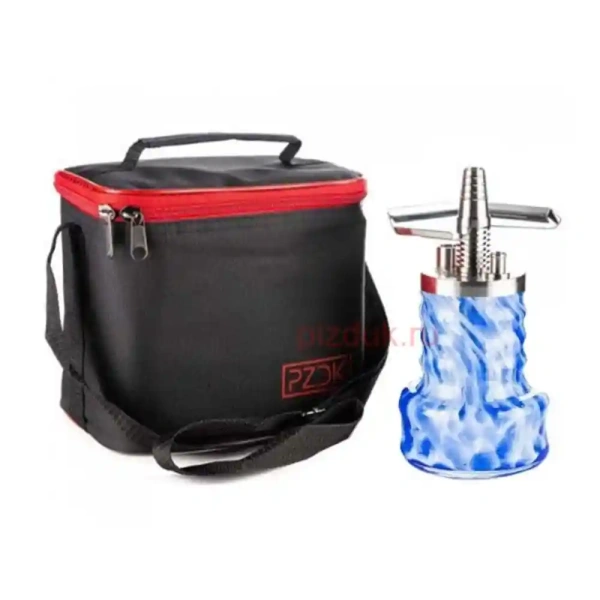 Кальян Pizduk Pro (Черная сумка, бело-синяя колба)