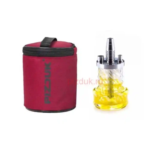 Кальян Pizduk Hookah (Бордовая сумка, бело-желтая колба)