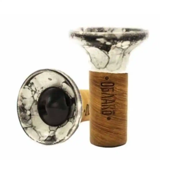 Чаша Oblako Flow black on white-black marble