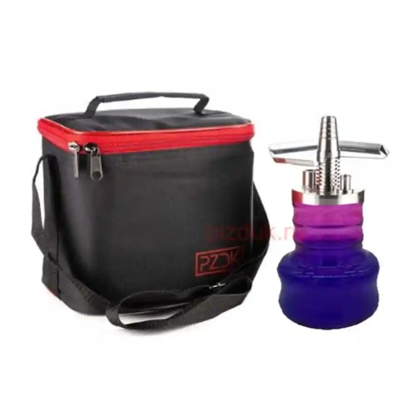 Кальян Pizduk Pro (Черная сумка, фиолетово-розовая колба)