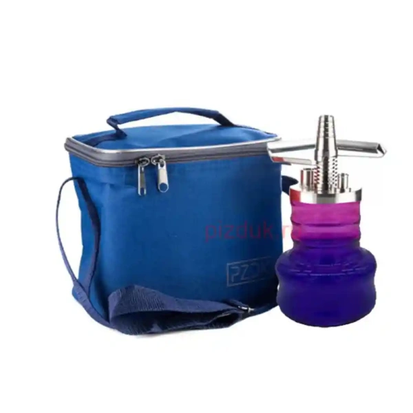 Кальян Pizduk Pro (Синяя сумка, фиолетово-розовая колба)