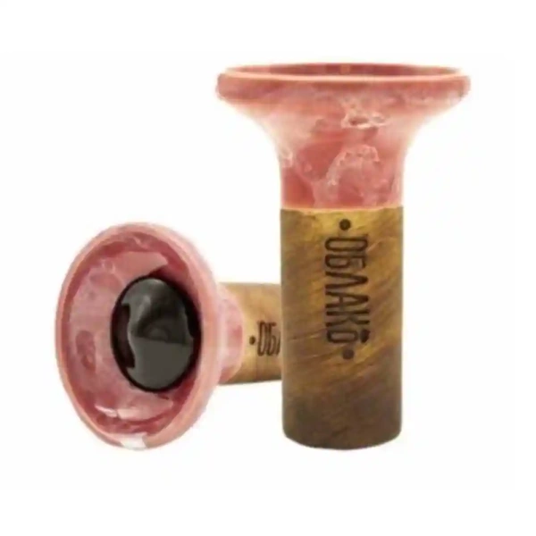 Чаша Oblako Flow black on crimson-white marble