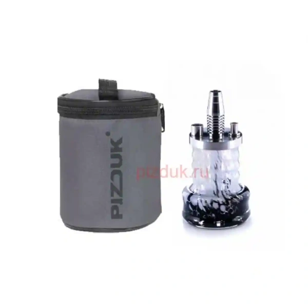 Кальян Pizduk Hookah (Серая сумка, бело-черная колба)