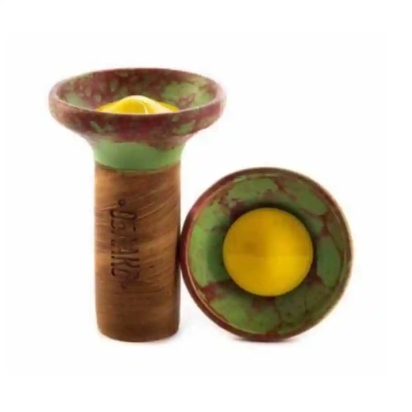 Чаша Oblako Flow yellow on light green-red marble