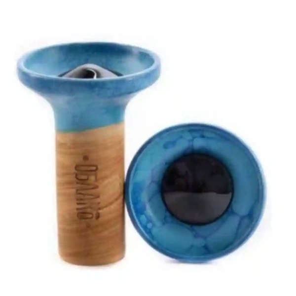 Чаша Oblako Flow black on light blue-blue marble