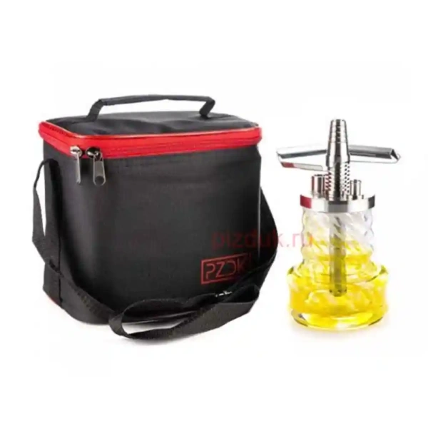 Кальян Pizduk Pro (Черная сумка, бело-жёлтая колба)