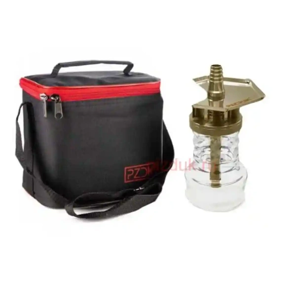 Кальян Pizduk Pro Gold (Черно-красная сумка, прозрачная колба)