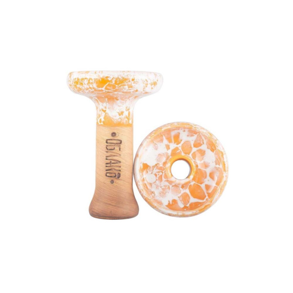 Чаша Oblako Phunnel L Glaze Top #83 (оранжево-белый мрамор)