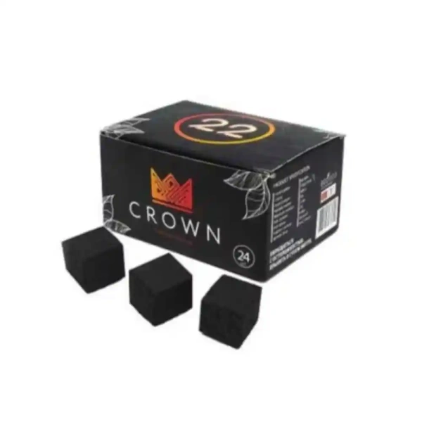 Уголь для кальяна кокосовый Crown 22мм, 24шт, 250г
