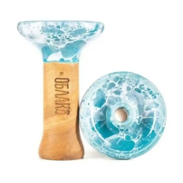 Чаша Oblako Phunnel M Glaze Top #61 (бело-голубой мрамор)